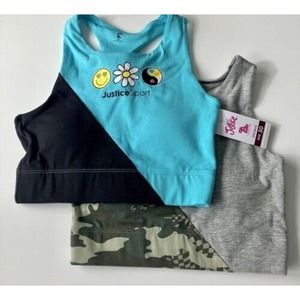 NWT Justice Girls Size 30A Padded Sports Bra 2 Pack Racerback RETAIL: 16.00